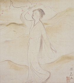 入江波光《追羽子》1927年頃