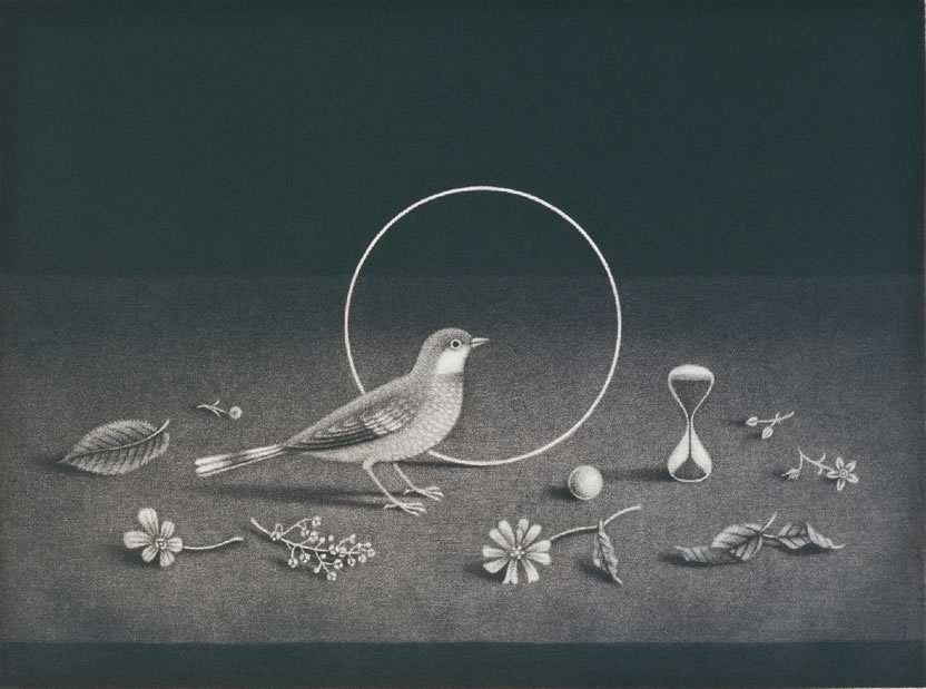 長谷川 潔「時 静物画」