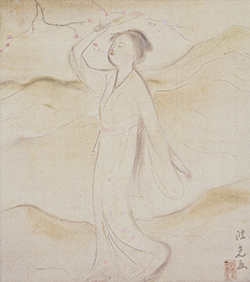 入江波光《追羽子》1927年頃