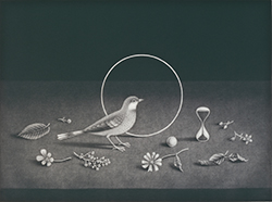 長谷川潔《時 静物画》